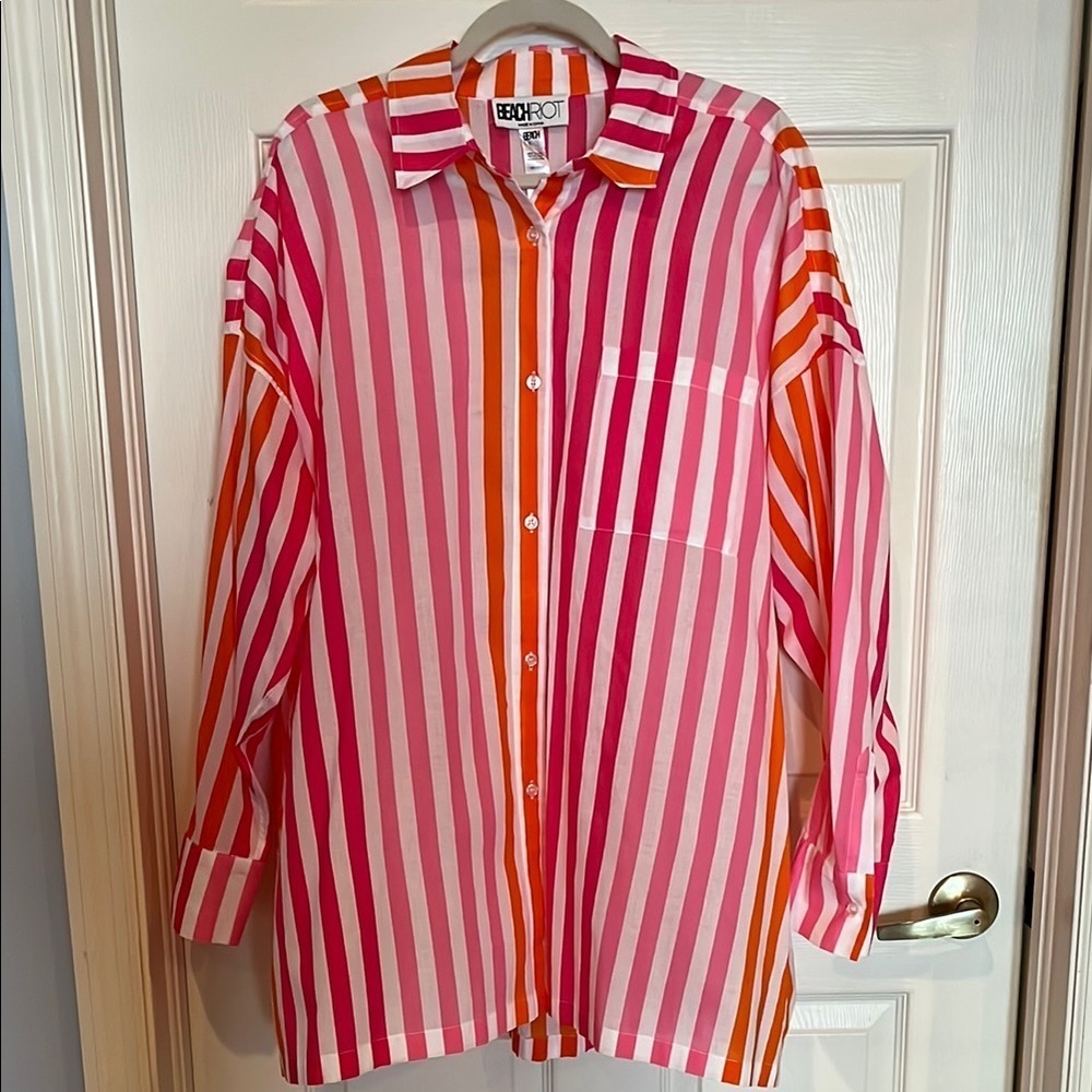 # Beach Riot Oversized L Button Down Shirt